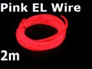2m Pink El Wire With Battery Box