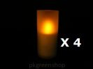 Frosted Glass Flickering Realistic LED Candle With Holder x 4